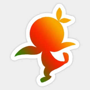 Orange Bird Ombre Silhouette Sticker